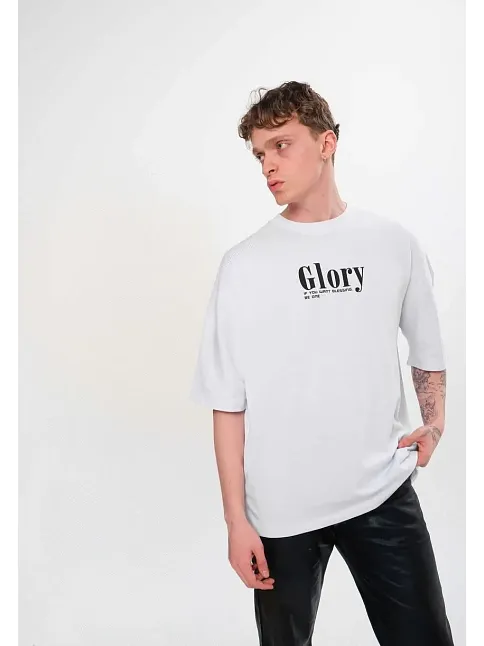 Erkek Kısa Kol Yazlık Tişört Bisiklet Yaka Baskılı Oversize T-shirt - Siyah