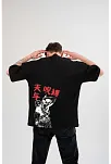 Erkek Baskılı T-shirt Kısa Kol Bisiklet Yaka Regular Fit Rahat Kalıp Günlük Tişört - Siyah
