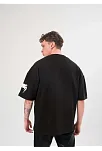 Erkek Kısa Kol Tişört Göğüs Ve Kol Bisiklet Yaka Baskılı T-shirt - Siyah