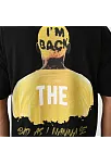 Erkek Baskılı T-shirt Kısa Kol Bisiklet Yaka Regular Fit Rahat Kalıp Günlük Tişört - Siyah