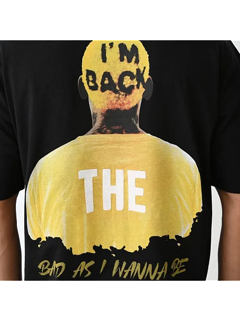 Erkek Baskılı T-shirt Kısa Kol Bisiklet Yaka Regular Fit Rahat Kalıp Günlük Tişört - Siyah