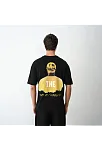 Erkek Baskılı T-shirt Kısa Kol Bisiklet Yaka Regular Fit Rahat Kalıp Günlük Tişört - Siyah