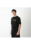 Erkek Baskılı T-shirt Kısa Kol Bisiklet Yaka Regular Fit Rahat Kalıp Günlük Tişört - Siyah