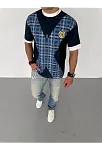 Erkek Bisiklet Yaka Baskılı Kısa Kol Oversize T-shirt - Siyah