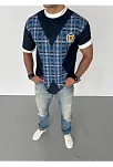 Erkek Bisiklet Yaka Baskılı Kısa Kol Oversize T-shirt - Siyah
