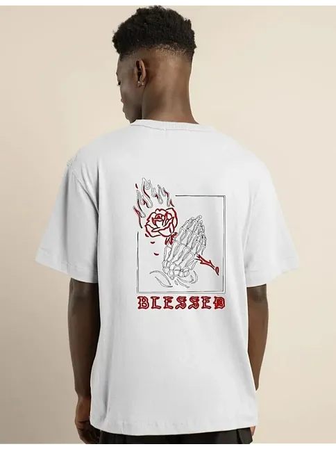 Erkek Baskılı T-shirt Kısa Kol Bisiklet Yaka Regular Fit Rahat Kalıp Günlük Tişört - Beyaz