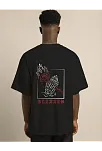 Erkek Baskılı T-shirt Kısa Kol Bisiklet Yaka Regular Fit Rahat Kalıp Günlük Tişört - Siyah