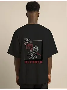 Erkek Baskılı T-shirt Kısa Kol Bisiklet Yaka Regular Fit Rahat Kalıp Günlük Tişört - Siyah
