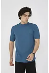 Erkek Yazlık Tişört Bisiklet Yaka T-shirt- Turkuaz
