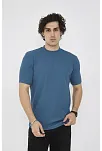 Erkek Yazlık Tişört Bisiklet Yaka T-shirt- Turkuaz