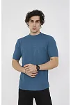 Erkek Yazlık Tişört Bisiklet Yaka T-shirt- Turkuaz