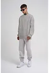 Erkek Bisikilet Yaka 3 İplik Pamuklu Sweatshirt - Gri