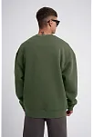 Erkek Bisikilet Yaka 3 İplik Pamuklu Sweatshirt - Haki