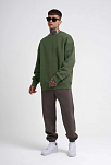 Erkek Bisikilet Yaka 3 İplik Pamuklu Sweatshirt - Haki