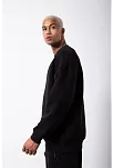 Erkek Bisikilet Yaka 3 İplik Pamuklu Sweatshirt - Siyah