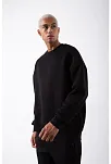 Erkek Bisikilet Yaka 3 İplik Pamuklu Sweatshirt - Siyah
