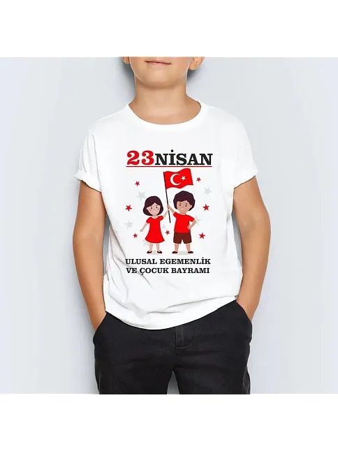 Unisex Çocuk Baskılı T-shirt - Beyaz