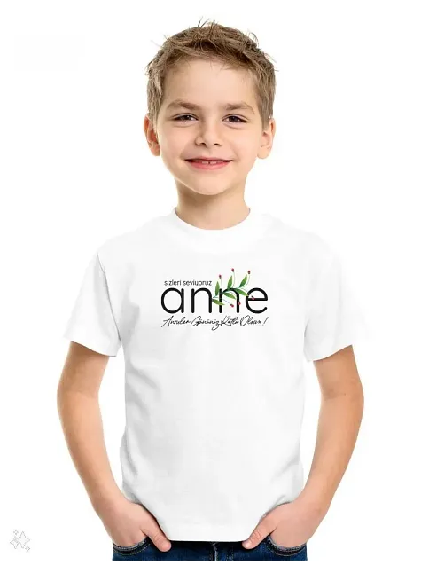 Unisex Çocuk Baskılı T-shirt - Beyaz