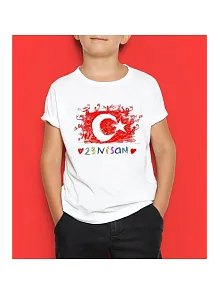 Unisex Çocuk Baskılı T-shirt - Beyaz