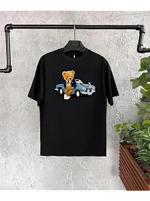 Unisex Çocuk Baskılı T-shirt - Siyah