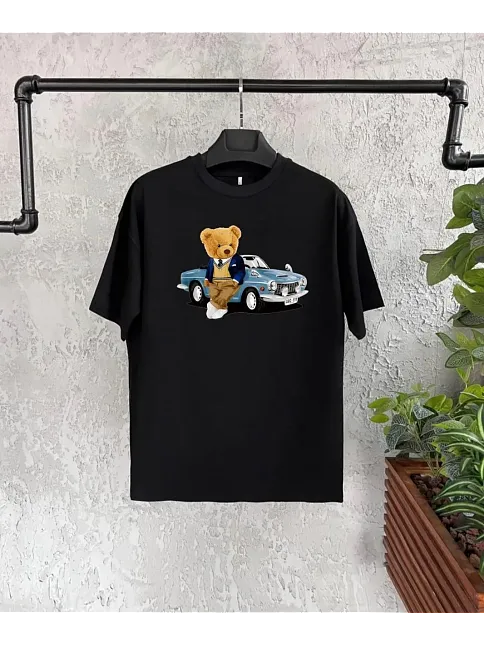 Unisex Çocuk Baskılı T-shirt - Siyah