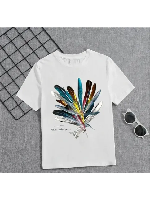 Kız Çocuk Baskılı T-shirt - Beyaz