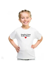 Unisex Çocuk Baskılı T-shirt - Beyaz