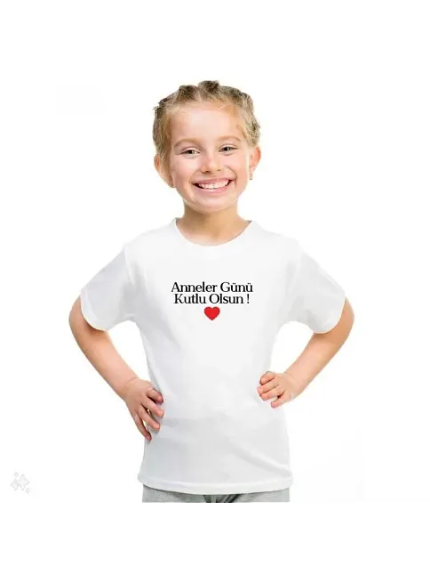 Unisex Çocuk Baskılı T-shirt - Beyaz
