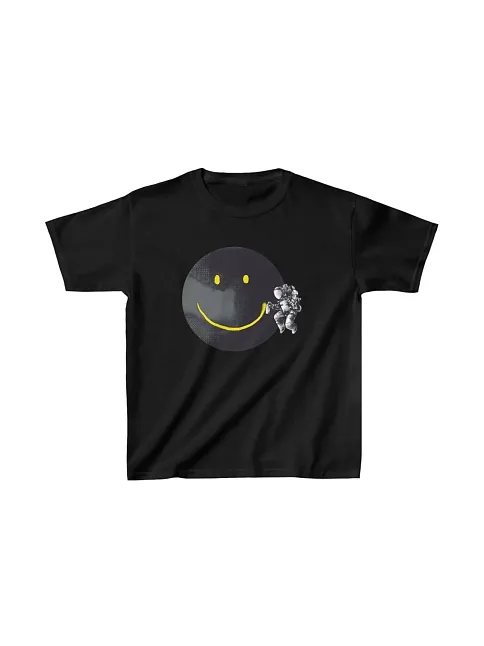 Unisex Çocuk Baskılı T-shirt - Siyah