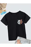 Unisex Çocuk Baskılı T-shirt - Siyah