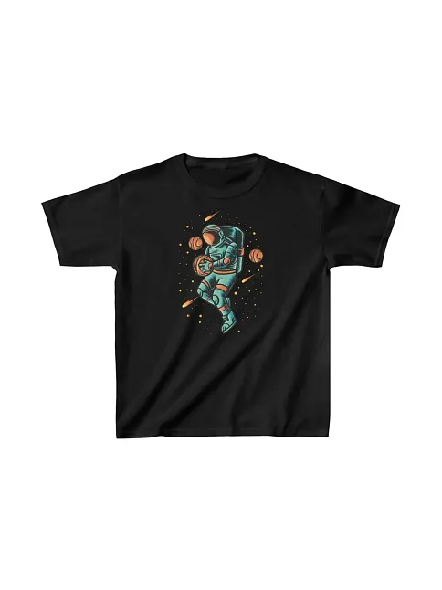 Unisex Çocuk Baskılı T-shirt - Siyah
