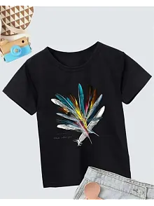 Kız Çocuk Baskılı T-shirt- Siyah