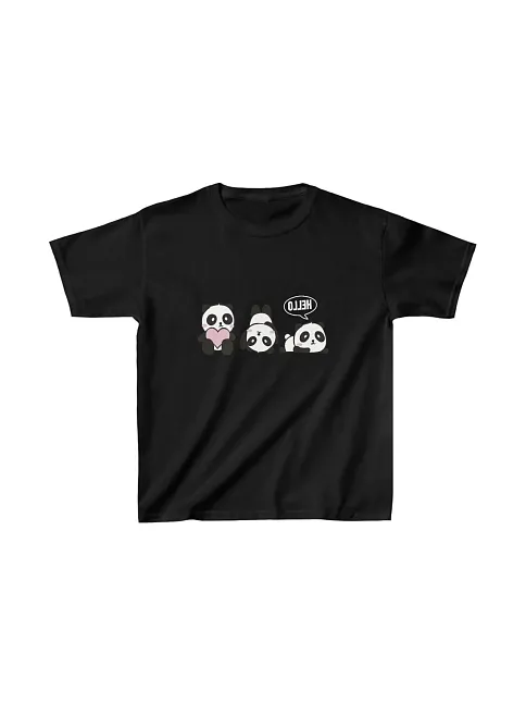 Unisex Çocuk Baskılı T-shirt - Siyah