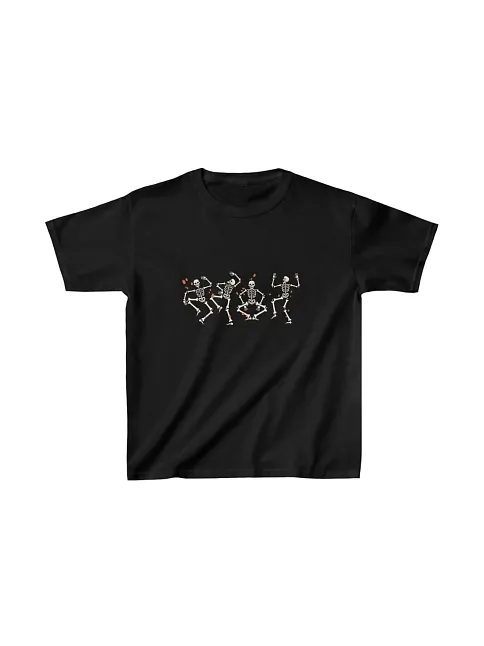 Unisex Çocuk Baskılı T-shirt - Siyah