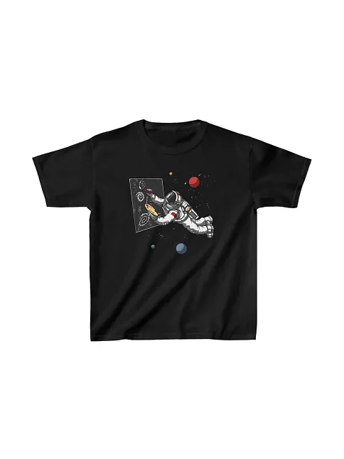 Unisex Çocuk Baskılı T-shirt - Siyah