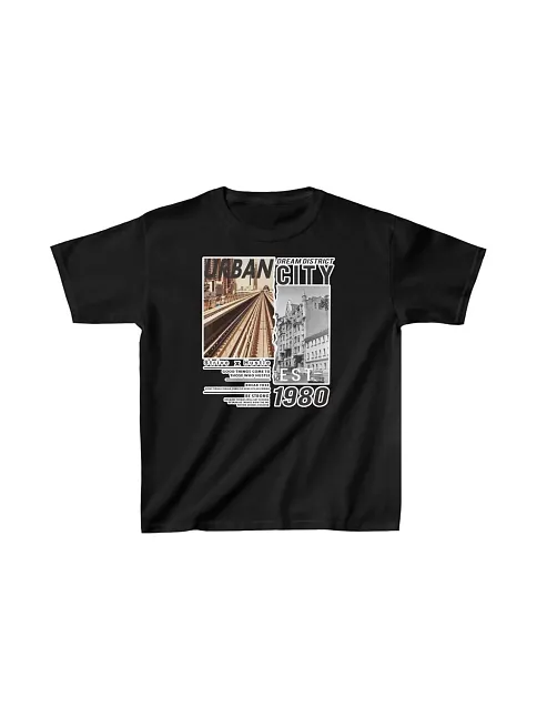 Unisex Çocuk Baskılı T-shirt - Siyah