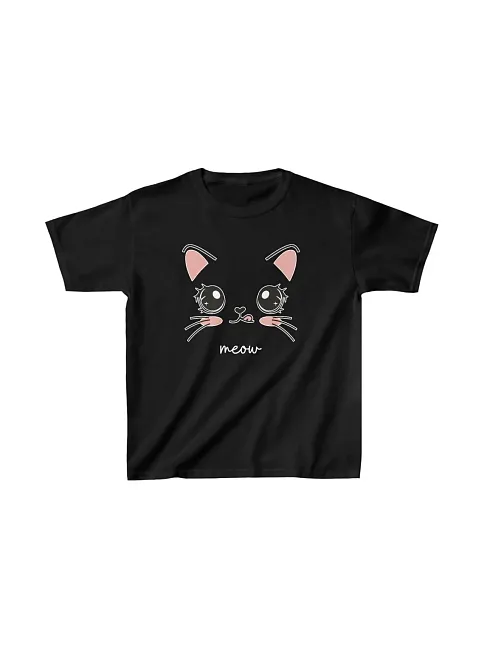 Unisex Çocuk Baskılı T-shirt - Siyah
