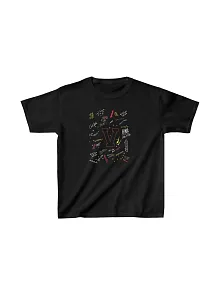 Unisex Çocuk Baskılı T-shirt - Siyah