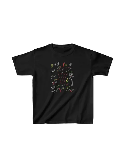 Unisex Çocuk Baskılı T-shirt - Siyah