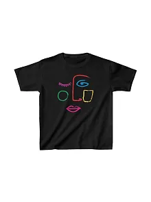 Unisex Çocuk Baskılı T-shirt - Siyah