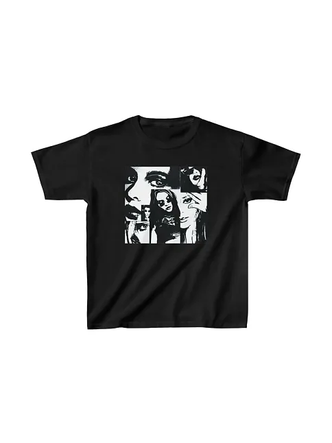 Unisex Çocuk Baskılı T-shirt - Siyah