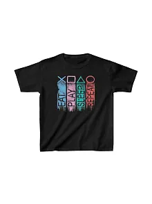 Unisex Çocuk Baskılı T-shirt - Siyah