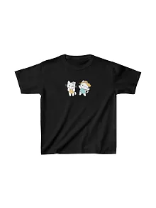 Unisex Çocuk Baskılı T-shirt - Siyah