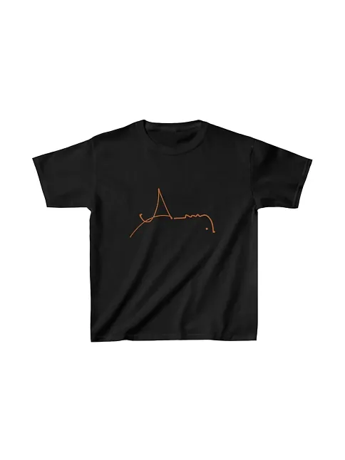 Unisex Çocuk Baskılı T-shirt - Siyah