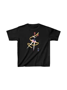 Unisex Çocuk Baskılı T-shirt - Siyah