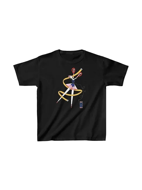Unisex Çocuk Baskılı T-shirt - Siyah