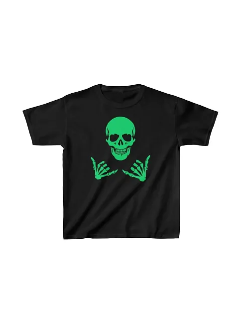 Unisex Çocuk Baskılı T-shirt - Siyah
