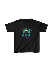 Unisex Çocuk Baskılı T-shirt - Siyah