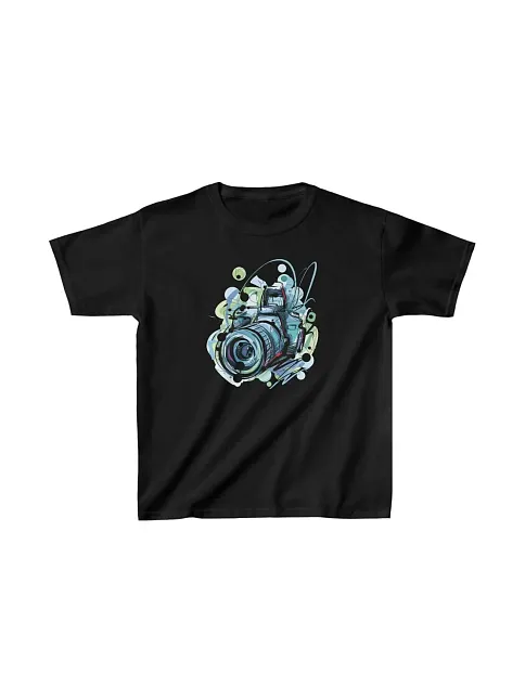 Unisex Çocuk Baskılı T-shirt - Siyah