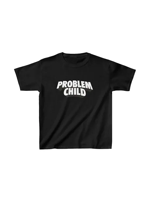 Unisex Çocuk Baskılı T-shirt - Siyah